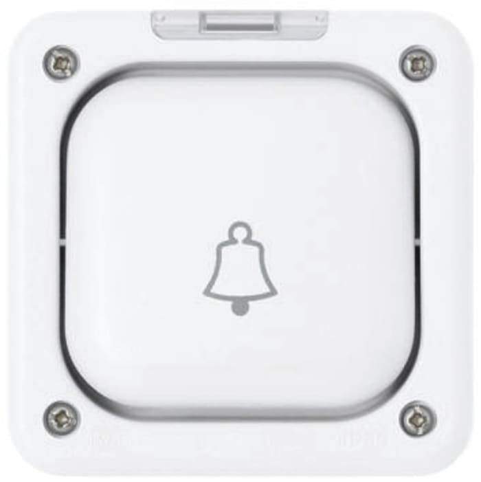 MK Electric White Push Button Light Switch, 2 Way, 1 Gang, Masterseal
