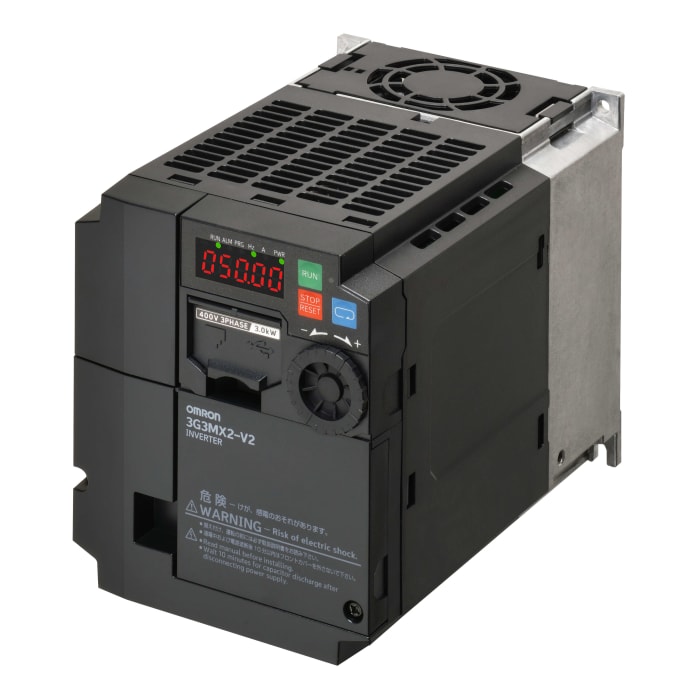 Měnič kmitočtu, řada: 3G3MX2 0,75 kW 400Hz 5,0 A 230 V AC IP20, pro použití s: Střídavé motory Omron