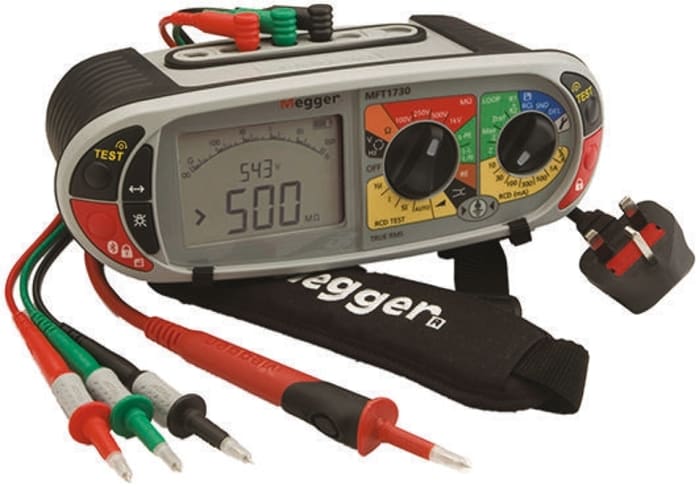 Megger MFT1730 Electrical Tester, 150 V, 250 V, 500 V, 1000 V  , Earth Resistance Measurement With UK Mains