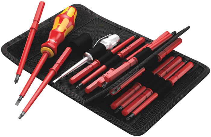 Wera Hexagon; Phillips; Pozidriv; Slotted; Torx Interchangeable Insulated Screwdriver Set, 16-Piece