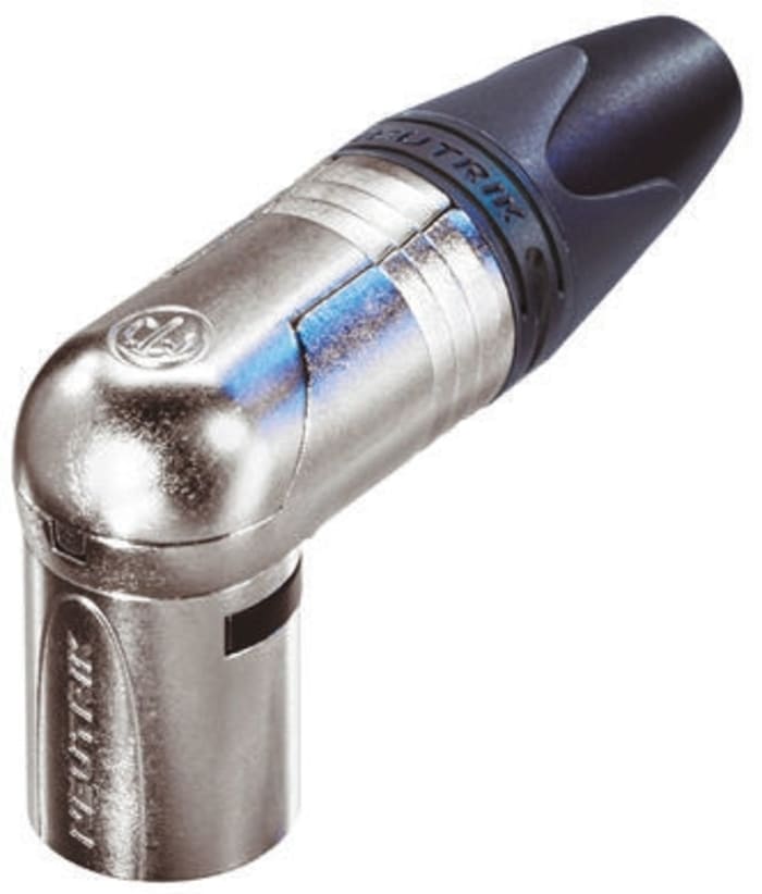 Neutrik Cable Mount XLR Connector, Right Angle, Male, 50 V, 4 Way, Silver Plating