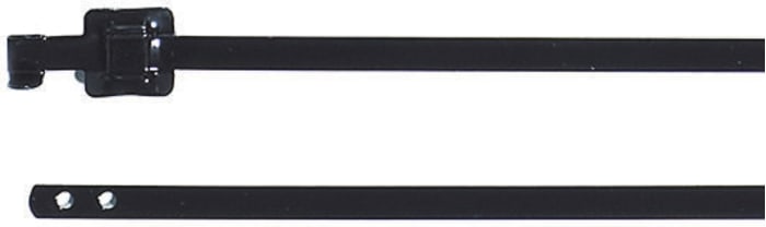 HellermannTyton Cable Tie, Releasable, 230mm x 10.26 mm, Black Polyester Coated Stainless Steel, Pk-100