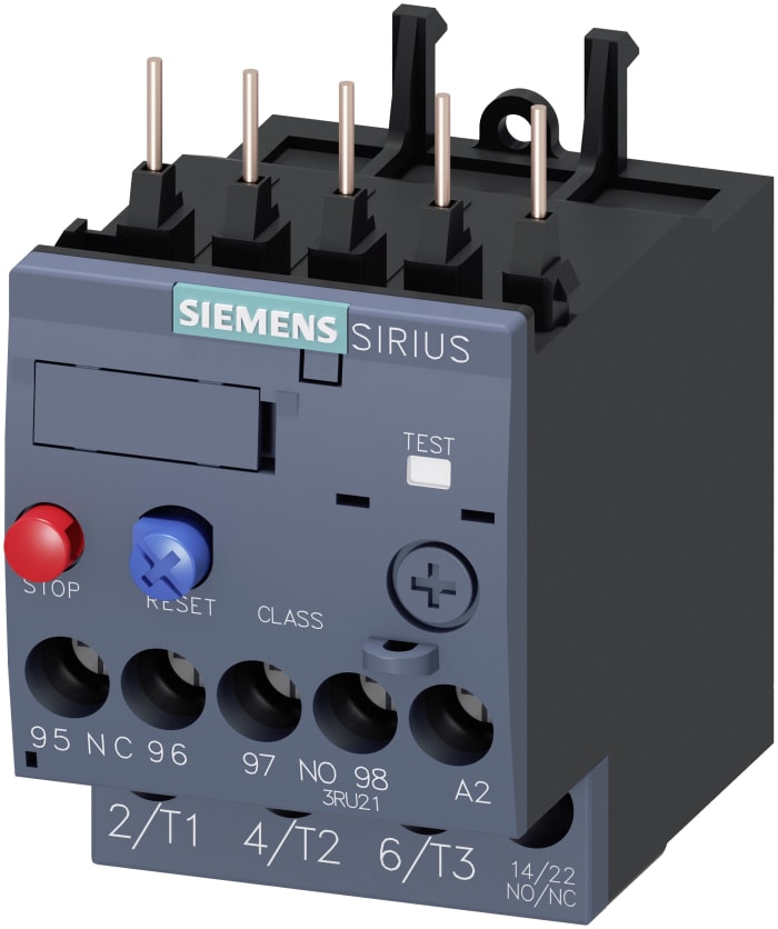 Siemens SIRIUS 3RU2 Thermal Overload Relay 1NO + 1NC, 0.35 → 0.5 A F.L.C, 500 mA Contact Rating, 0.12 kW, 3P,