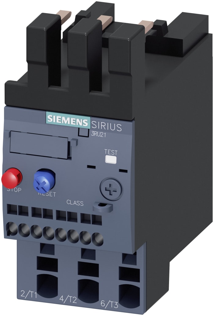 Siemens SIRIUS 3RU2 Thermal Overload Relay 1NO + 1NC, 3.5 → 5 A F.L.C, 5 A Contact Rating, 4 kW, 3P, SIRIUS