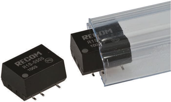 Recom R1S DC-DC Converter, 12V dc/ 84mA Output, 4.5 → 5.5 V dc Input, 1W, Surface Mount, +100°C Max Temp -40°C