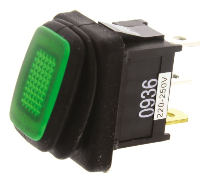 ZF Illuminated SPST, On-Off Rocker Switch Panel Mount