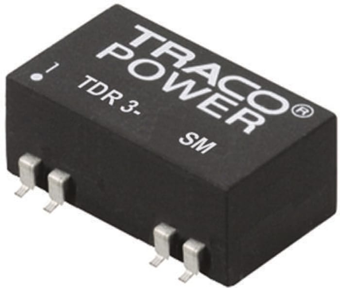 TRACOPOWER TDR 3SM DC-DC Converter, ±15V dc/ ±100mA Output, 18 → 36 V dc Input, 3W, Surface Mount, +85°C Max