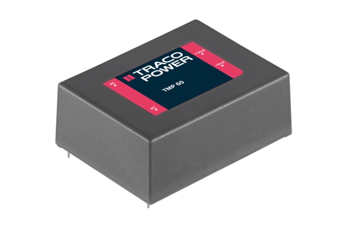 TRACOPOWER Switching Power Supply, TMP 60112, 12V dc, 5A, 60W, 1 Output, 120 → 370 V dc, 85 → 264 V ac