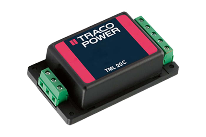 TRACOPOWER Switching Power Supply, TML 20112C, 12V dc, 1.67A, 20W, 1 Output, 100 → 375 V dc, 90 → 264 V