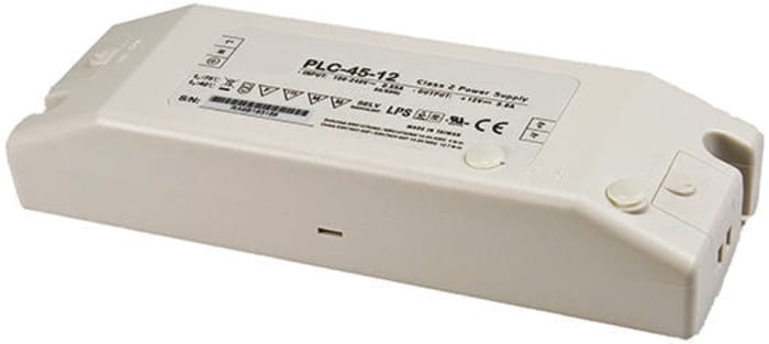 MEAN WELL, 24V Output, 45.6W Output, 1.9A Output, Constant Voltage