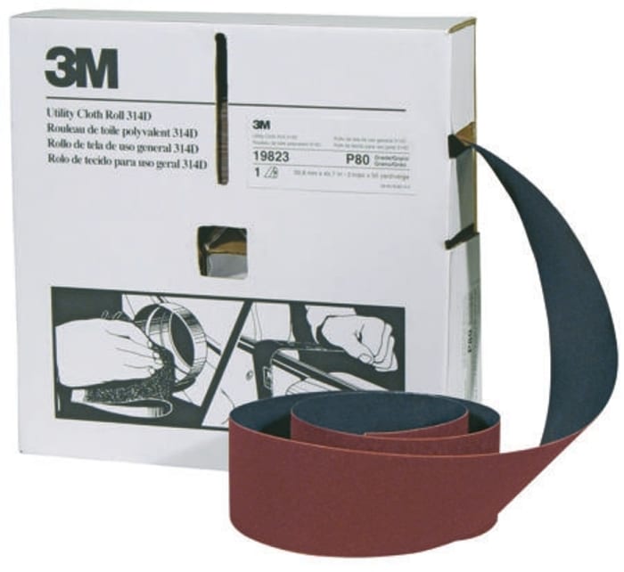Rouleau de tissus abrasifs, à l'Oxyde d'aluminium, 3M, Grain P0400, P400, Extra fin 25m x 25mm