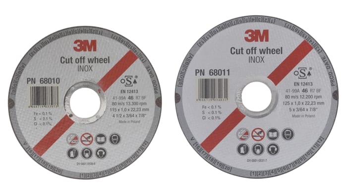 3M Aluminium Oxide Grinding Disc, 115mm Diameter 46 Grit, 1.6mm Thick