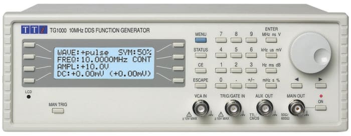 Aim-TTi TG1000 Function Generator, 1mHz Min, 10MHz Max, FM Modulation, Variable Sweep