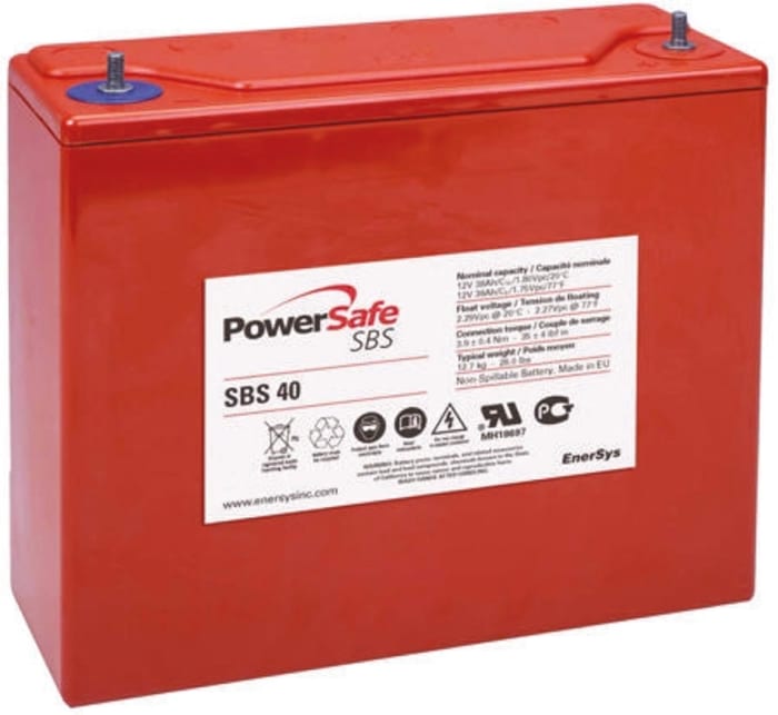 Enersys 12V M6 Sealed Lead Acid Battery, 38Ah
