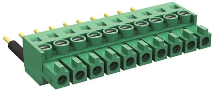 Bornier de raccordement Amphenol FCI, 3 pôles , 3.81mm, A visser, 10A