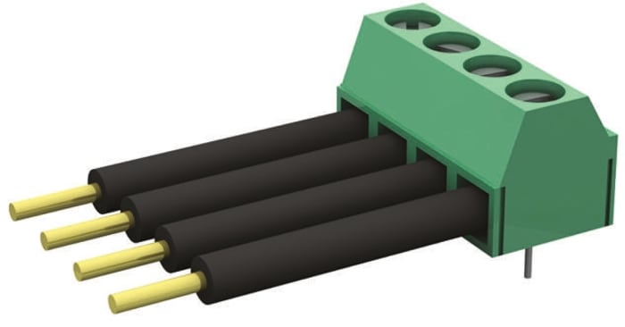 Amphenol FCI Non-Fused Terminal Block, 6-Way, 10A, 24 → 16 AWG Wire, Solder Termination