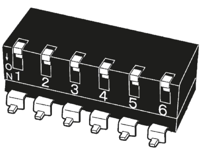 Omron 6 Way PCB DIP Switch SPST, Lever Actuator