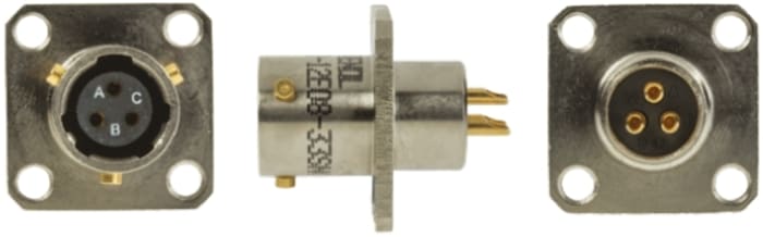 Amphenol Limited, 62GB, Nickel Iron Alloy 3 Way Box Mount MIL Spec Circular Connector Receptacle, Socket Contacts,Shell