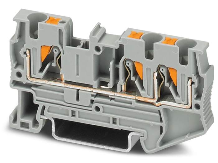 Phoenix Contact 3211771 PT 4-TWIN Series Grey, 0.2 → 6mm², Single-Level, Push In Termination, ATEX, IECEx
