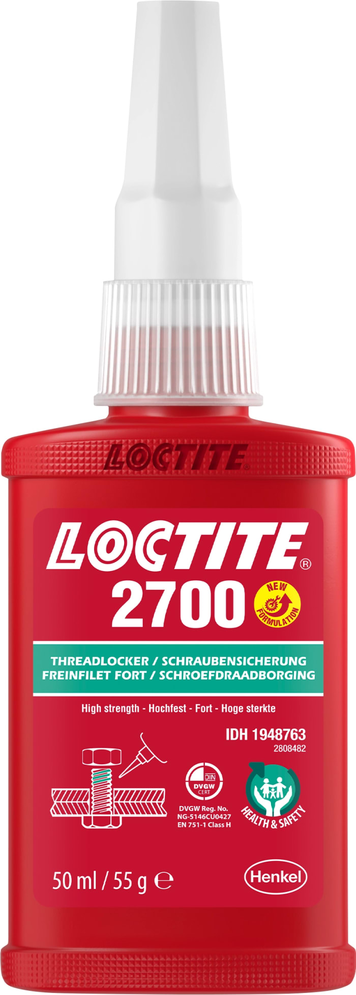 Loctite Loctite 2700 Green Threadlocking Adhesive, 50 ml, 24 h Cure Time