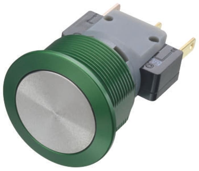 Schurter Push Button Switch, Momentary, Panel Mount, 19mm Cutout, SPDT, 125/250V ac, IP40