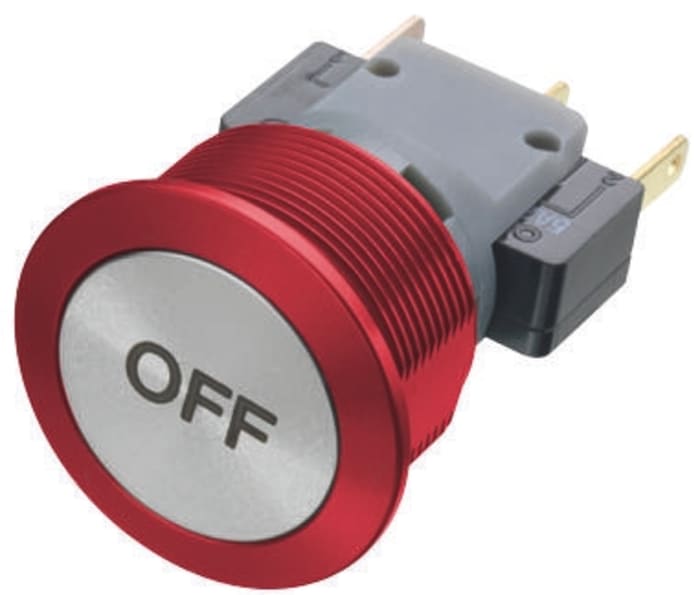 Schurter Push Button Switch, Momentary, Panel Mount, 19mm Cutout, SPDT, IP40