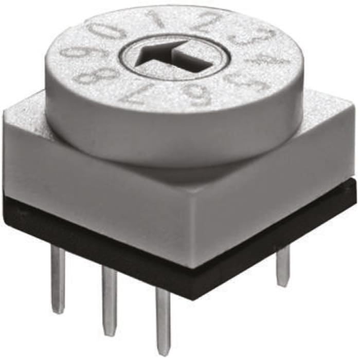 KNITTER-SWITCH 10 Way Through Hole DIP Switch, Rotary Flush Actuator