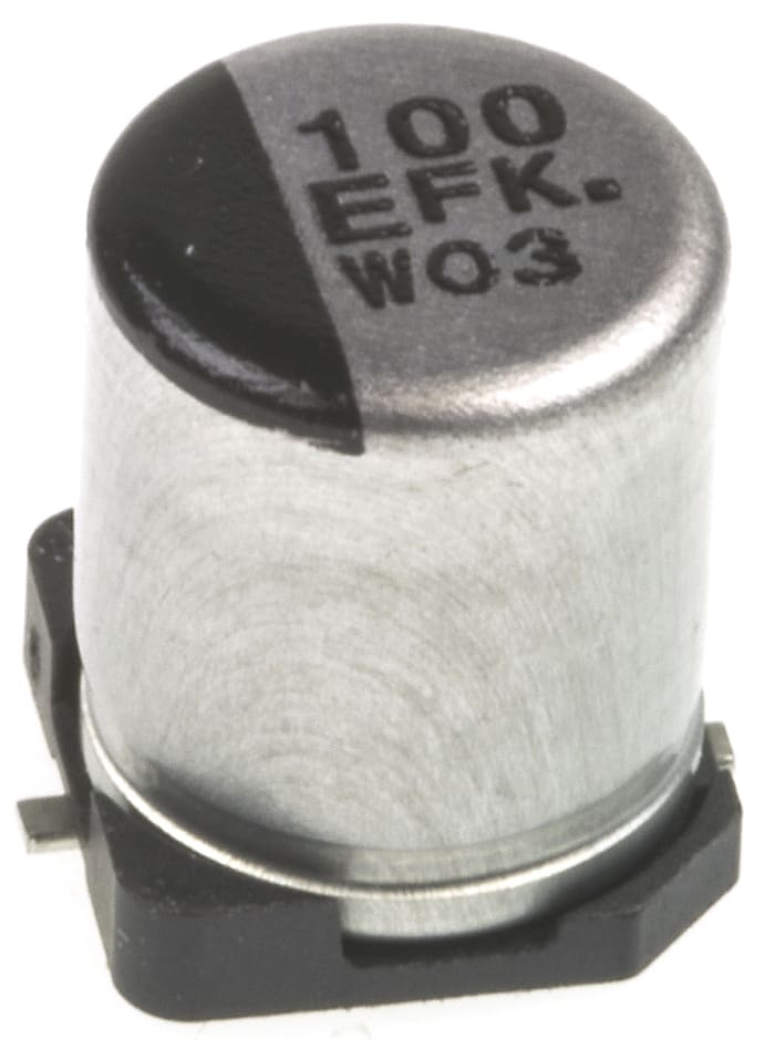 Condensateur électrolytique aluminium Panasonic série FK, Aluminium électrolytique 100μF, 25V c.c.