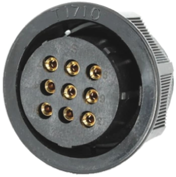 Toughcon Connector, 9 Contacts, Cable Mount, Socket, Female, IP44, IP65, TT Series