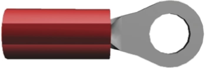 TE Connectivity, PIDG Insulated Ring Terminal, M3.5 (#6) Stud Size, 0.26mm² to 1.65mm² Wire Size, Red