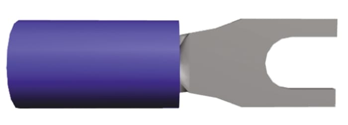 Cosse à fourche à sertir TE Connectivity série PLASTI-GRIP Isolée, Bleu 14AWG 2mm² 16AWG 1.25mm²