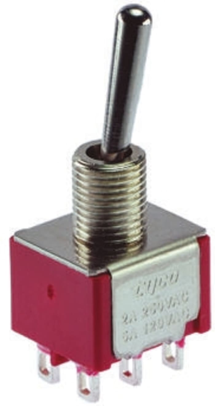 TE Connectivity Toggle Switch, Panel Mount, On-(On), SPDT, Solder Terminal