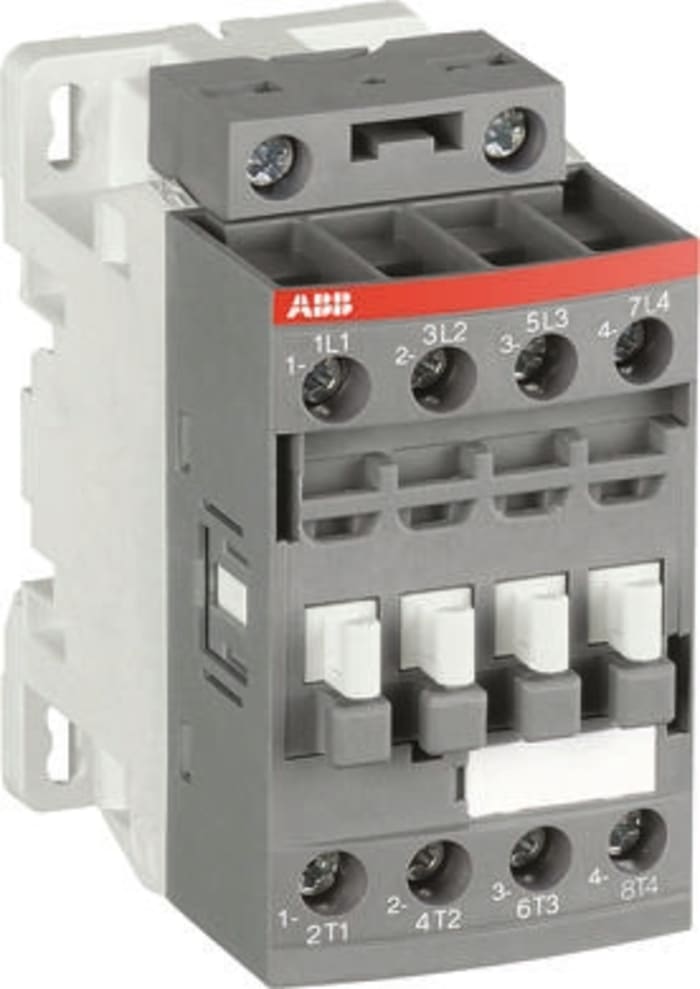 Contactor ABB AF09-40-00-12 AF de 4 polos, 4 NA, 7 A, bobina 130 V, 4 kW