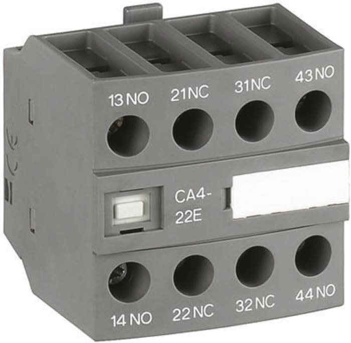 Contacto auxiliar ABB CA4, montaje: frontal, terminal: Tornillo, 1NC + 3NO, 600 Vdc, 690 Vac, 6 A
