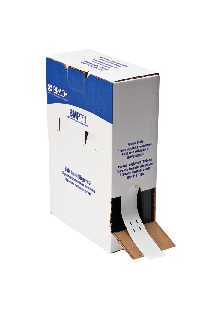 Brady B-109 Rigid Polythene White Cable Labels, 19.05mm Width, 76.2mm Height, 1000 Qty
