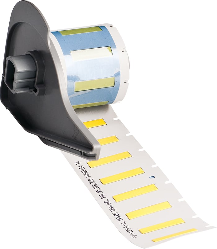 Brady B-342 PermaSleeve Yellow Heatshrink Labels, 25.4mm Width, 5.97mm Height, 100 Qty