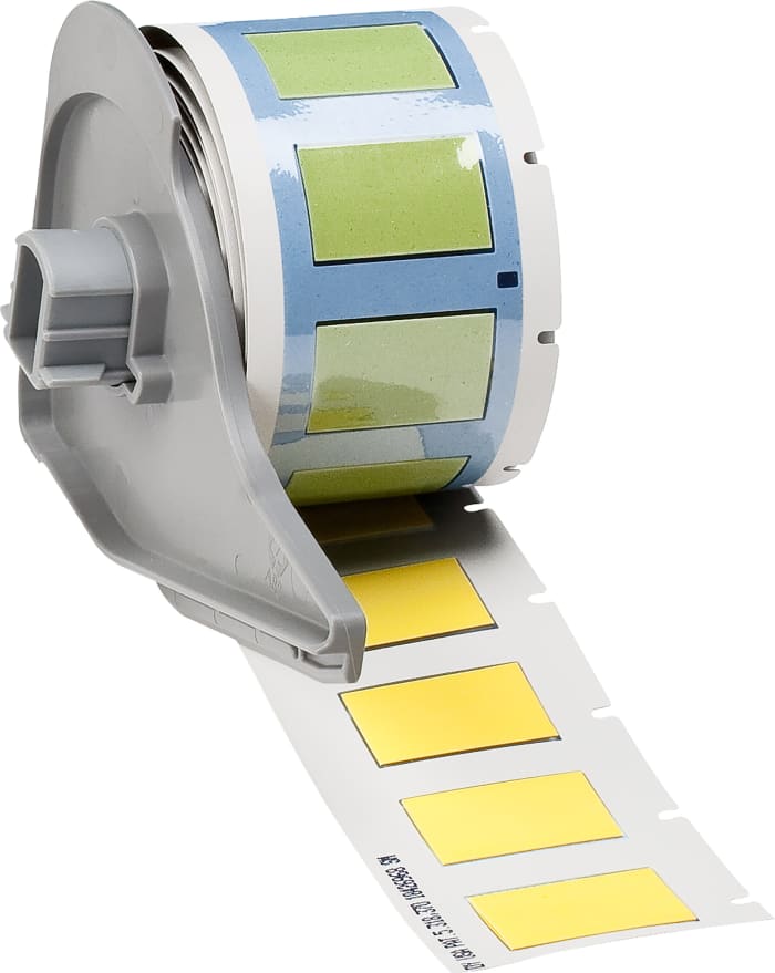 Brady B-342 PermaSleeve Yellow Heatshrink Labels, 25.40mm Width, 16.38mm Height, 100 Qty