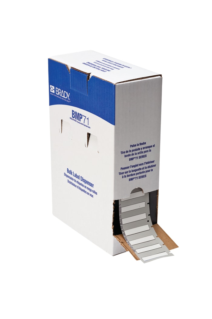 Brady B-342 PermaSleeve White Heatshrink Labels, 44.45mm Width, 8.51mm Height, 1000 Qty