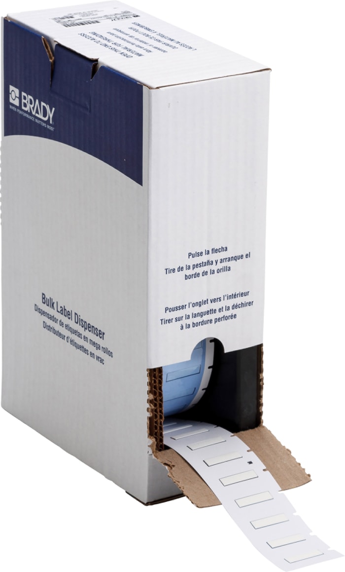 Brady B-342 PermaSleeve White Heatshrink Labels, 25.40mm Width, 5.97mm Height, 1000 Qty