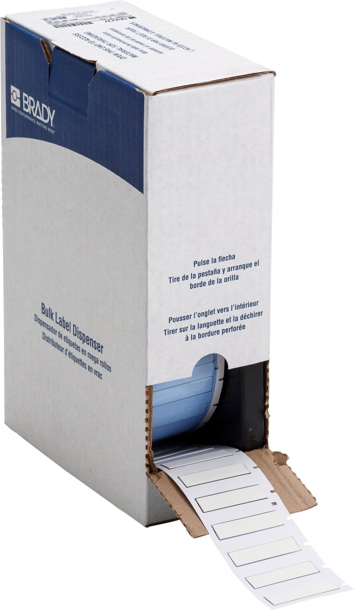 Brady B-342 PermaSleeve White Heatshrink Labels, 44.45mm Width, 11.15mm Height, 1000 Qty