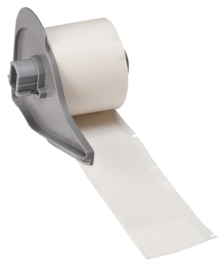 Brady B-427 Self-laminating Vinyl Transparent/White Cable Labels, 38.10mm Width, 101.6mm Height, 100 Qty