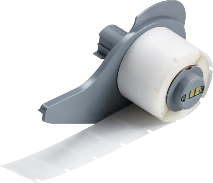 Brady B-427 Self-laminating Vinyl Transparent/White Cable Labels, 19.05mm Width, 25.4mm Height