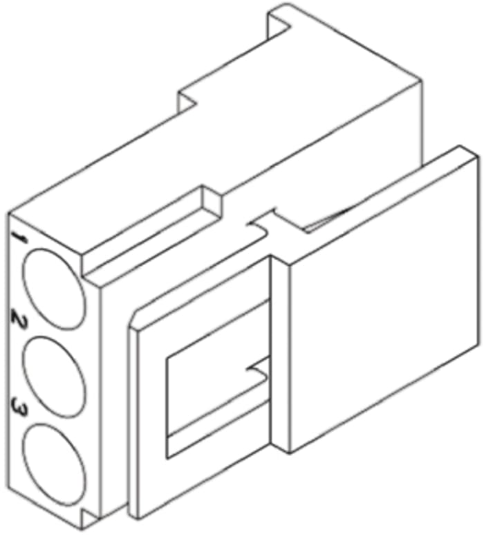 TE Connectivity, Commercial MATE-N-LOK Male Connector Housing, 5.08mm Pitch, 4 Way, 1 Row