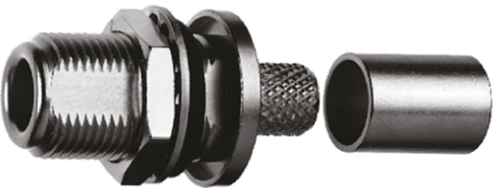 Telegartner, Jack Panel Mount, 50Ω, Crimp Termination, Straight Body