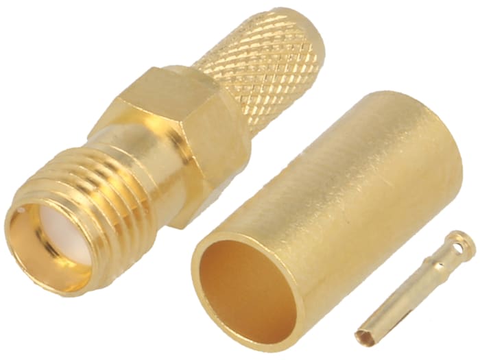 Telegartner, Jack Cable Mount SMA Connector, 50Ω, Crimp Termination, Straight Body