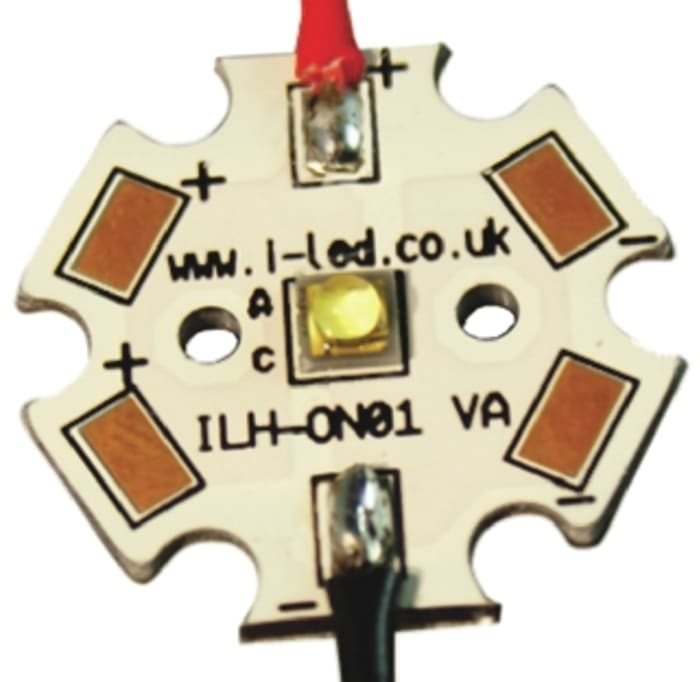 ILS ILH-ON01-WMWH-SC201-WIR200, OSLON1 PowerStar Circular LED Array, 1 White LED (3000K)
