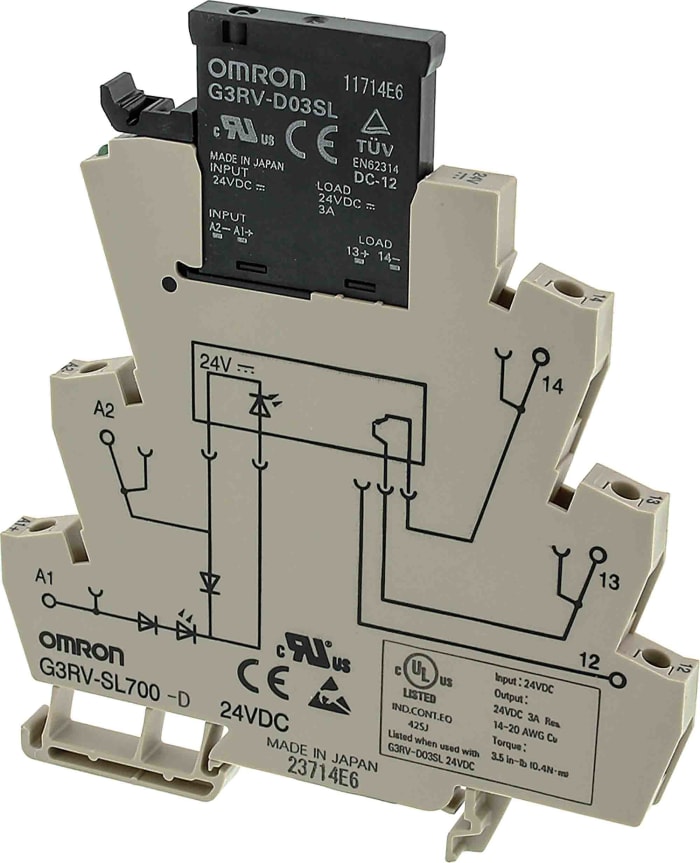 Omron Solid State Relay, 2 A Load, DIN Rail Mount, 264 V ac Load, 230 V ac Control