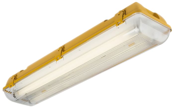 RS PRO 58 W Fluorescent Batten Light, 110 V Linear Damp Proof Light, 2 Lamp, Anti-corrosive, 1.56 m Long, IP65
