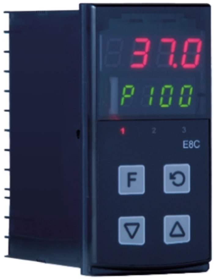 RS PRO PID Temperature Controller, 96 x 48 (1/8 DIN)mm, 2 Output Relay, 20 → 48 V ac, 22 → 65 V dc Supply