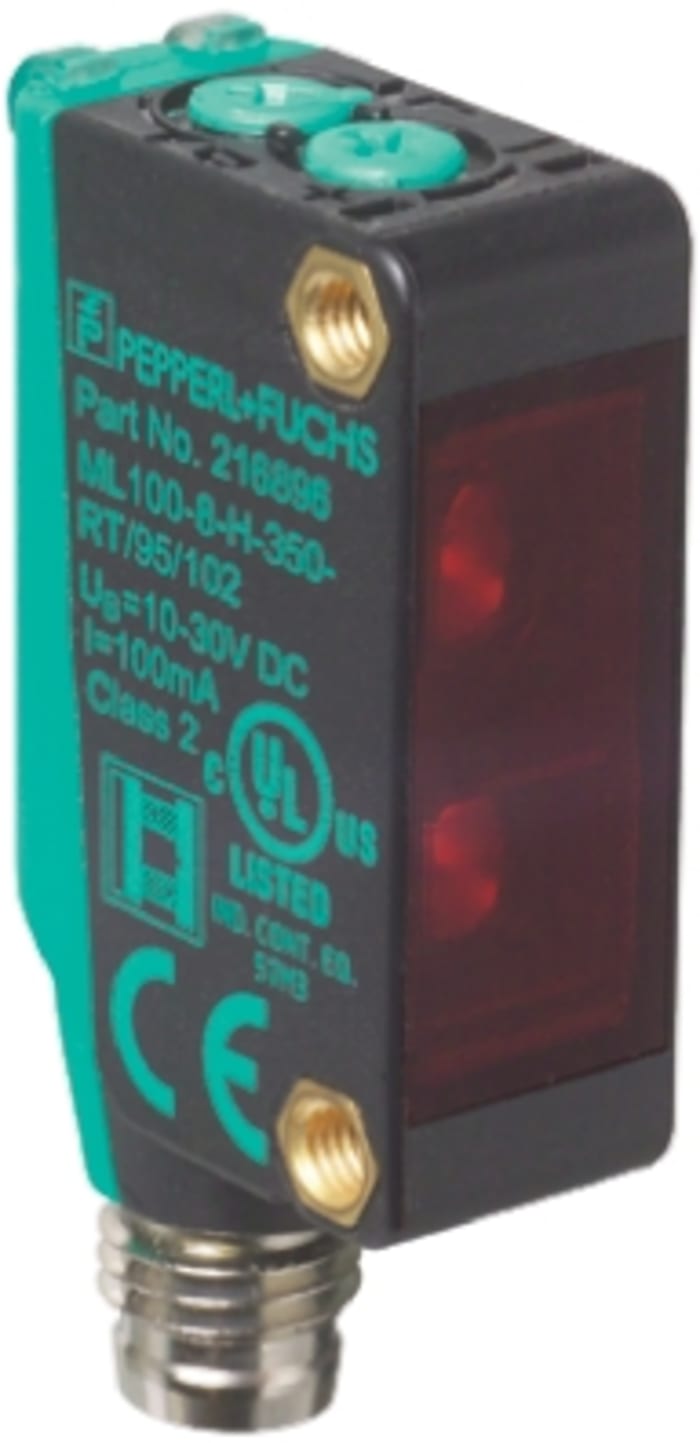Pepperl + Fuchs Diffuse Photoelectric Sensor, Block Sensor, 5 mm → 350 mm Detection Range